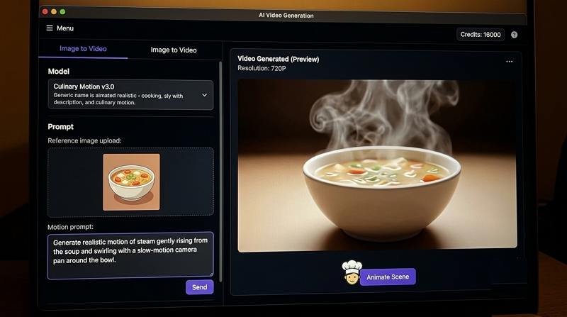 animate the cooking scenes