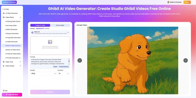 easemate ai ghibli video generator