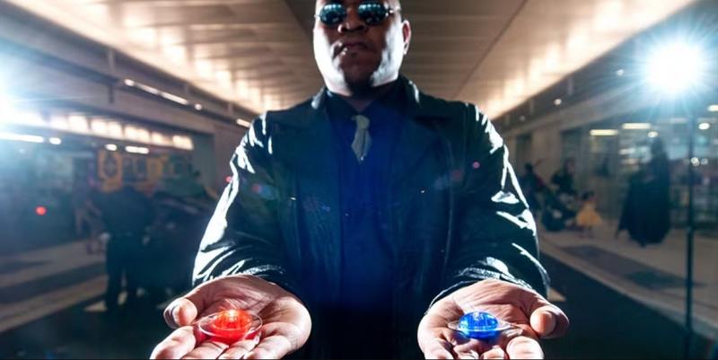 the matrix (bullet time/pill choice)