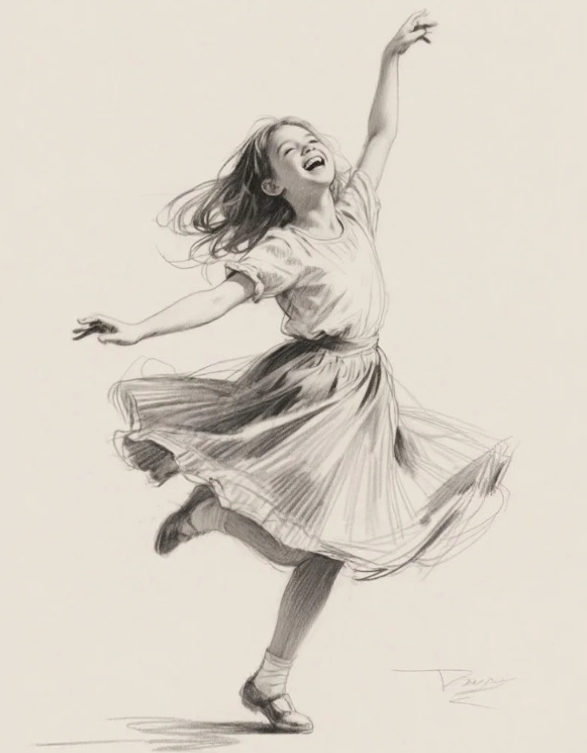 drawing ideas for dancing girls easy