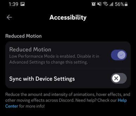 Turn off Reduce Motion on iOS and Disable Animations on Android