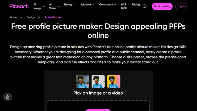 picsart aesthetic facebook profile picture editor
