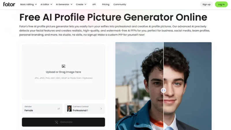 fotor ai facebook profile picture