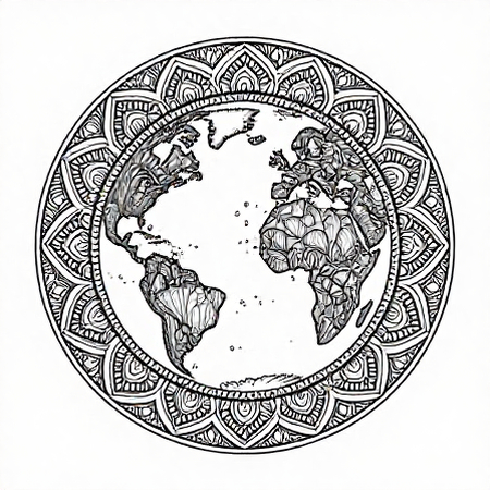 earth day mandala detailed