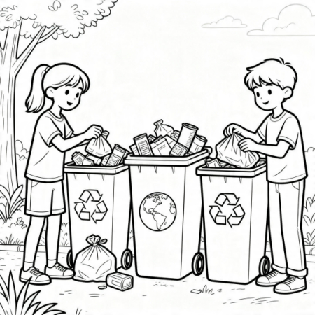 earth day recycling scene