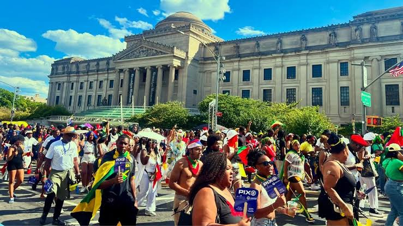 West Indian Day Parade costumes for carnival video.