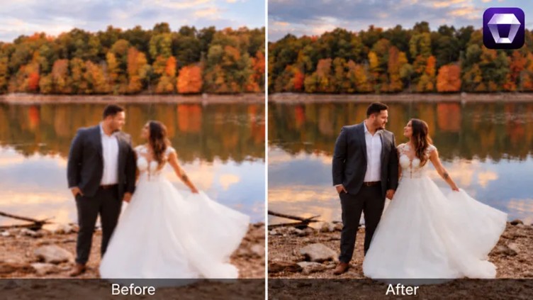 wedding portrait comparison with the aiarty