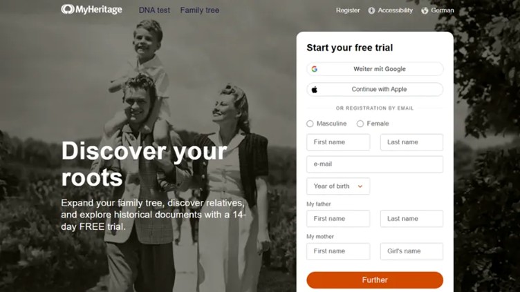 myheritage photo enhancer page for improving old family portraits