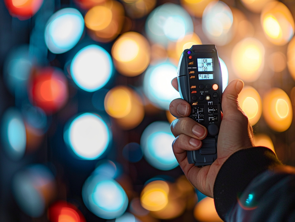a girl shooting with a light meter on