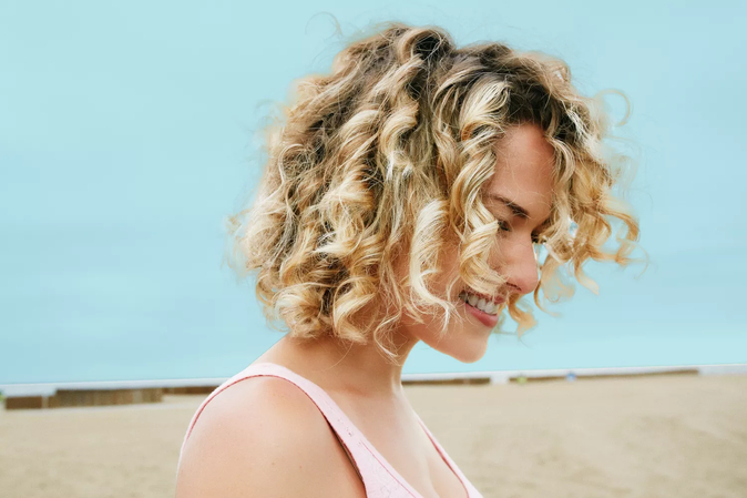 A Girl with Body Wave Perm