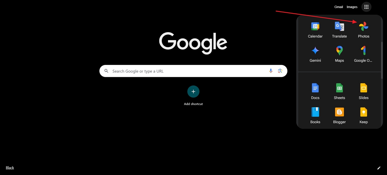 Google Fotos aus Google-Anwendungen öffnen