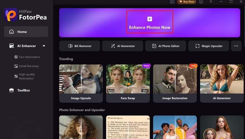 choose enhance photos now option