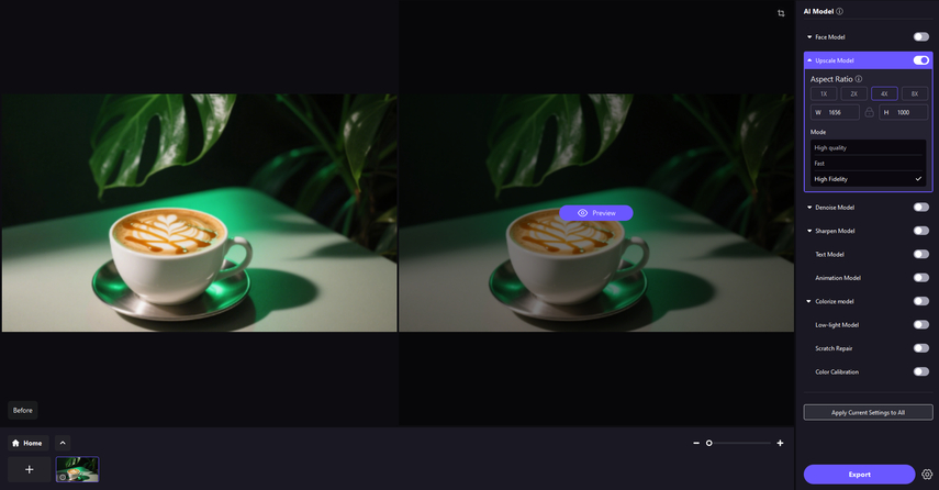 upscale blur coffee images
