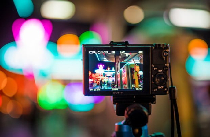 adjusting the camera for shooting