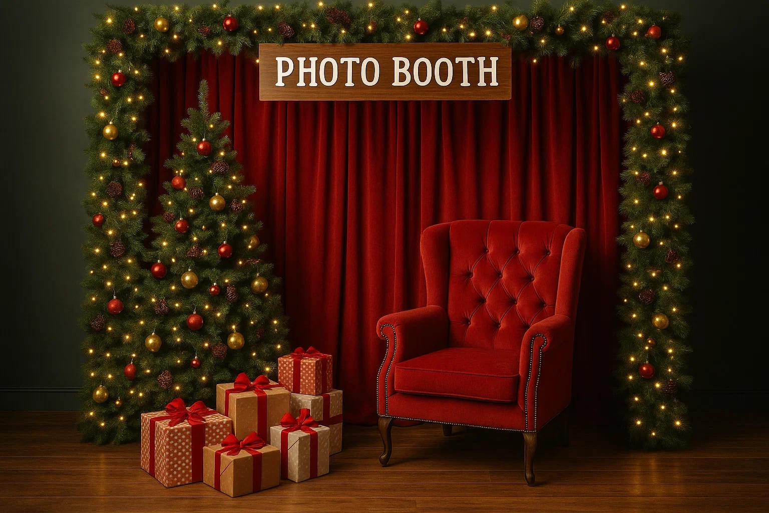 adults photo booth and props