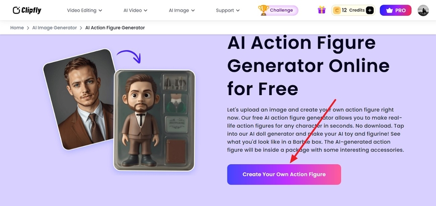 access clipfly action figure generator