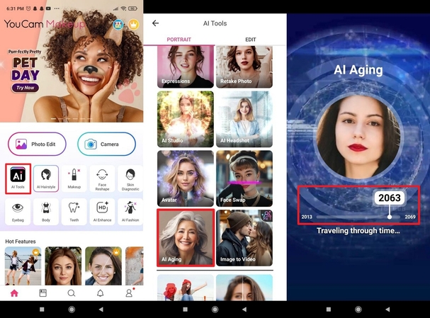 youcam makeup age filter
