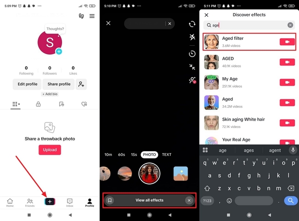 access and apply tiktok age filter