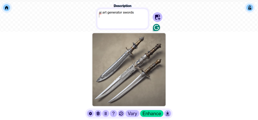 ai art generator swords