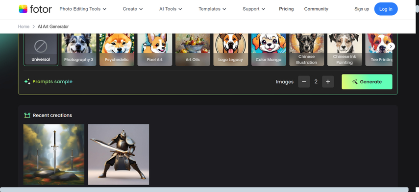 ai art generator swords