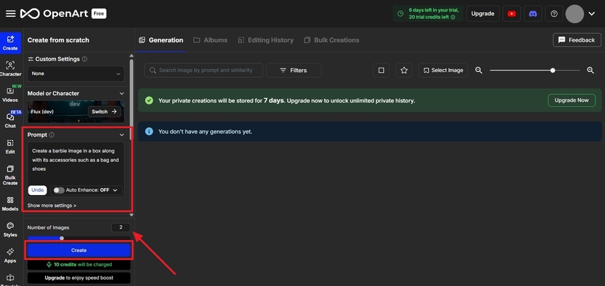 add text prompt to openart