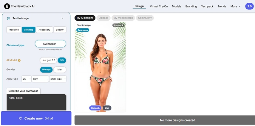 generate bikini models with new black