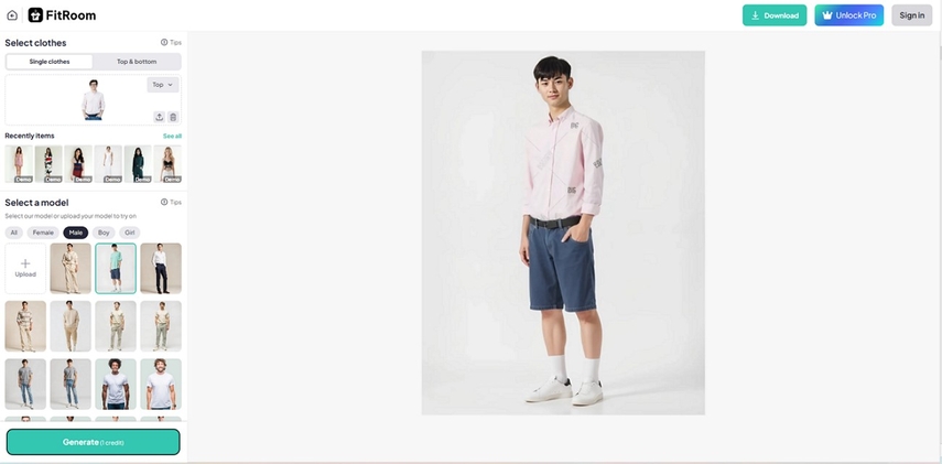 ファッション産業でFitRoomツールを使用