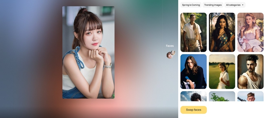 use reface ai to swap model faces