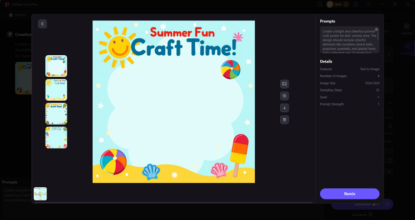 generate summer craft with ai