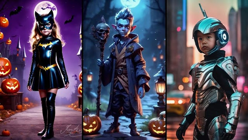 ai generated halloween costumes of different characters