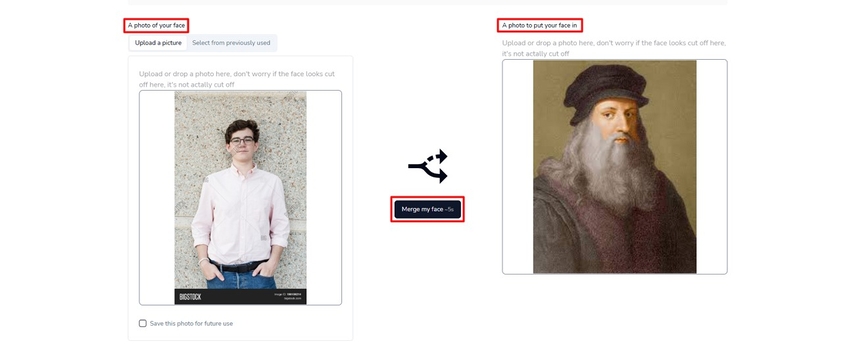 insert images and merge face