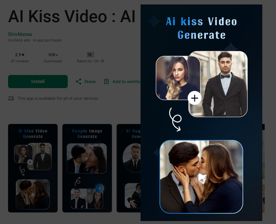 Intercambio de rostros para beso animado con IA