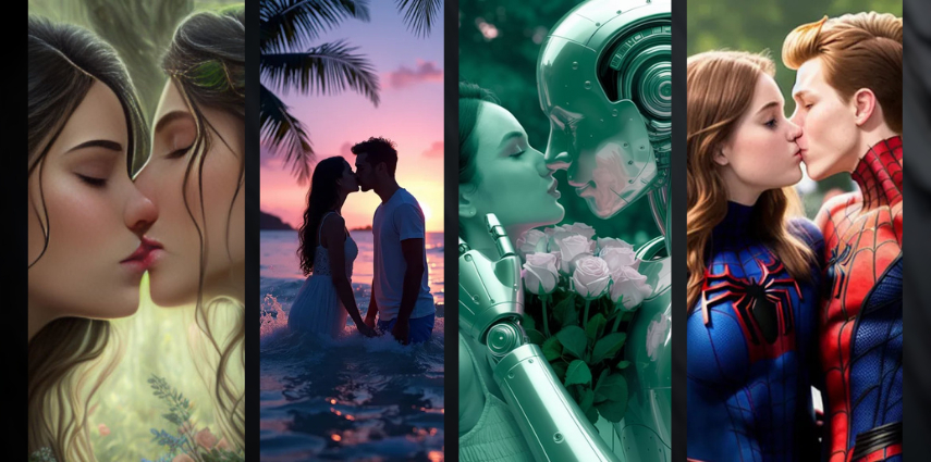 ai kissing trend examples