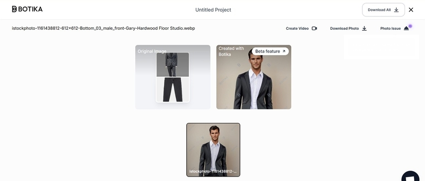 use botika for ai male models