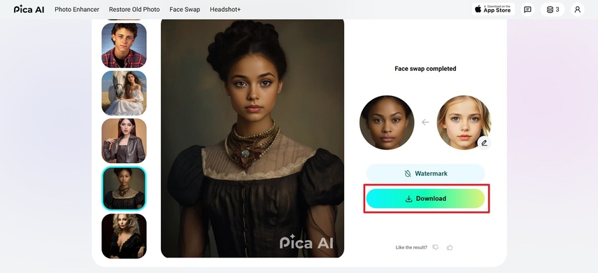 save the swapped picture