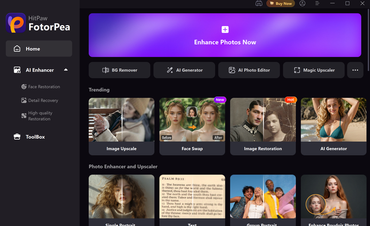 ai photo editing tool interface