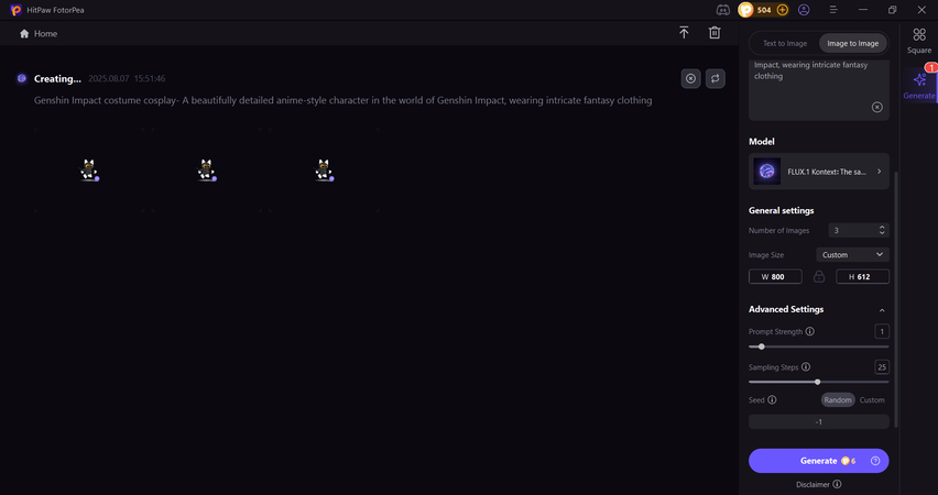 IA processando a foto