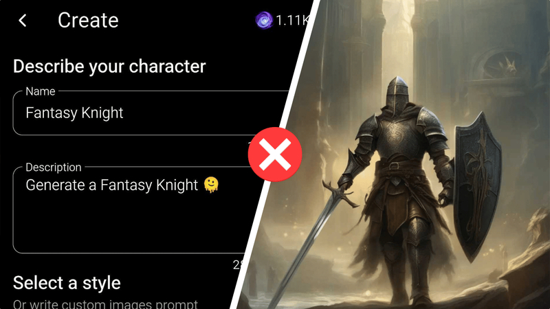 Interface of an AI-generated roleplay with character dialogues and fantasy setting