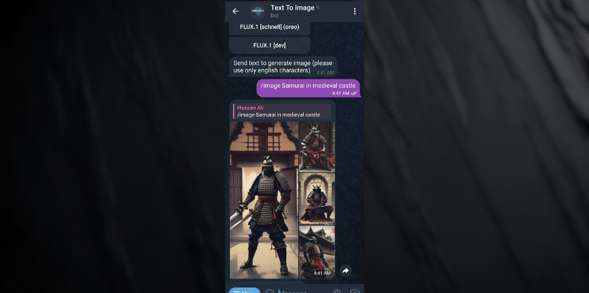 aiimagebot telegram ai image generator