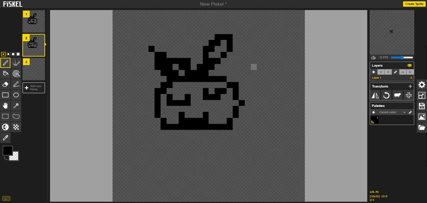 animate pixel art action