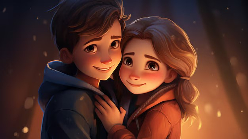 ai hug with anime character