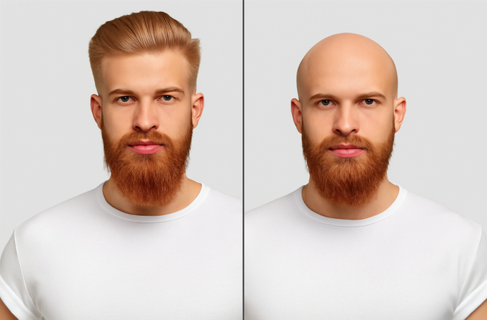 Bald man with beard