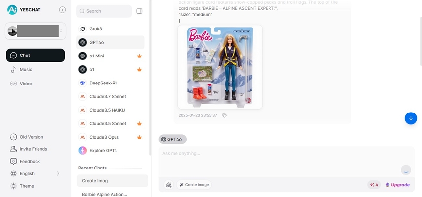 use yeschat ai doll generator