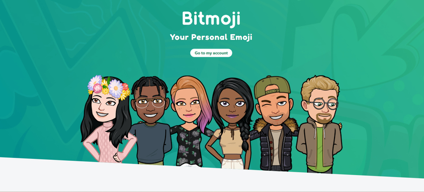 Bitmojiのホームページスクリーンショット