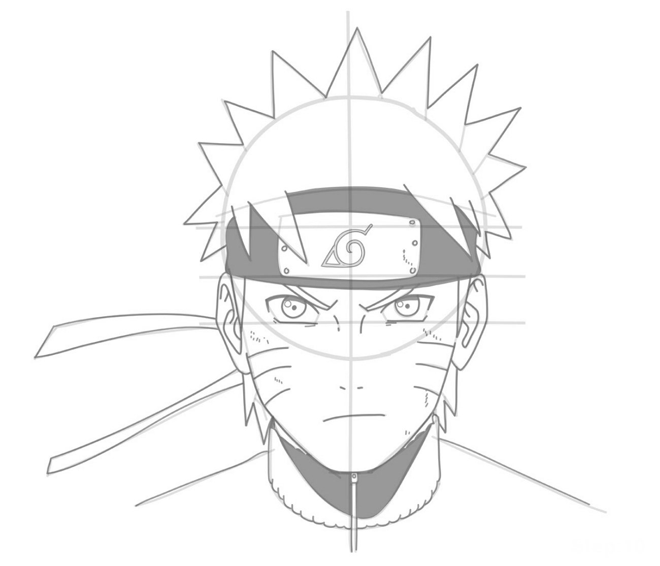 make naruto drawing outlines bold