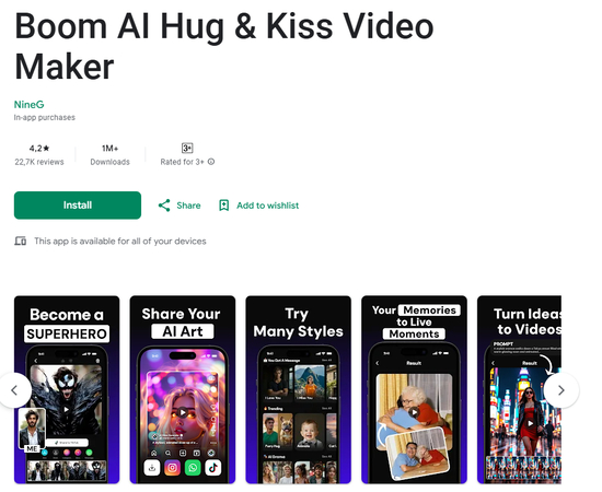 Creador de videos para beso animado con IA