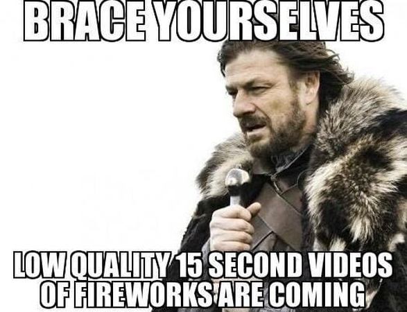 blurry 15 second fireworks clips