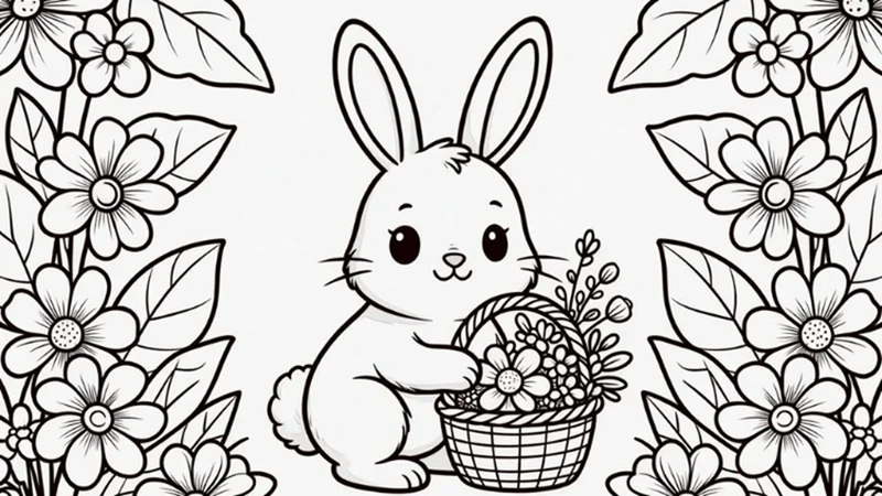 easter bunny coloring book pages