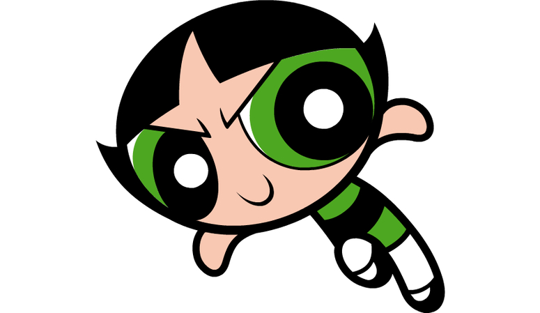 tough-little-girl-in-green-dress-with-short-black-hair