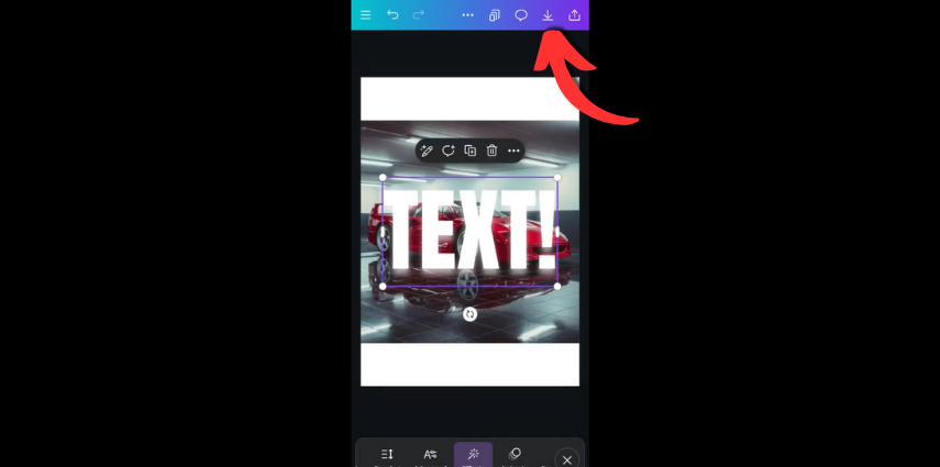 canva app for inserting text on photos